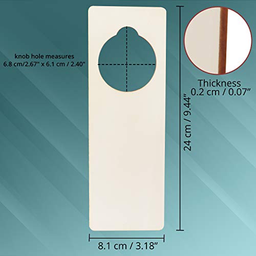 BELLE VOUS Colgadores Puerta Madera (Pack de 12) - Percha Puerta Grande Lisa (24 x 8,1 x 0,2cm) - Cartel en Blanco para Manualidades, Hogar, Oficina y Decoración del Hotel Mensajes/No Molestar