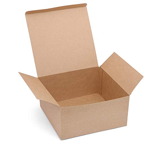 Belle Vous Kraft Cajas de Regalo (Pack de 12) - (20,3x20,3x10,1cm) Cajas Regalo con Tapa para Regalos, Manualidades, Bodas, Cajas de Magdalenas, Galletas, Dulces, Joyas, Festivales