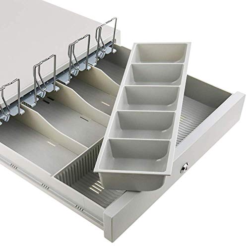 BeMatik - Cajón portamonedas Beige automático RJ11 para Impresora TPV POS para Billetes y Monedas