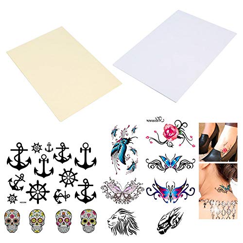 BENECREAT 20 Hojas (Paquete de 10) de Laser DIY A4 Temporal de Papel de Transferencia de Tatuaje Imprimible Personalizado Tatuajes de Halloween