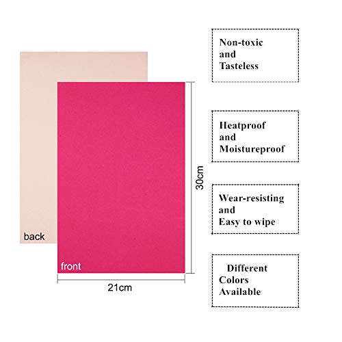 BENECREAT 20PCS Tela de Terciopelo Tela Pegajosa Hojas Posteriores Hojas Adhesivas Traseras, Hoja A4 (21cmx30cm), Duradera y Resistente al Agua Rosa Roja