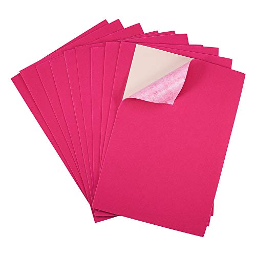 BENECREAT 20PCS Tela de Terciopelo Tela Pegajosa Hojas Posteriores Hojas Adhesivas Traseras, Hoja A4 (21cmx30cm), Duradera y Resistente al Agua Rosa Roja