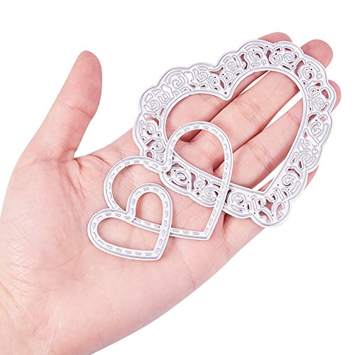 BENECREAT 6 Sets Troquel Metal para Scrapbooking Álbum de Corte Artesanía de Papel DIY - Redondo, Cuadrado, Rectangulo, Corazon, Flor
