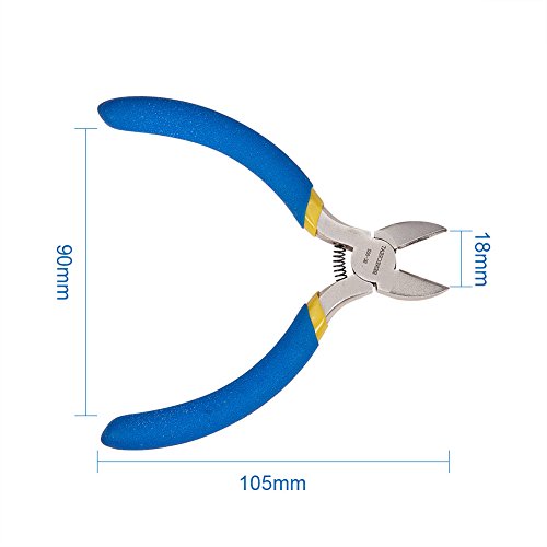 BENECREAT BC-802 105mm Alicate de Joyeria Artesanal de Acero Inoxidable Cortador de Alambre Pinzas para Corta Alambre Azul