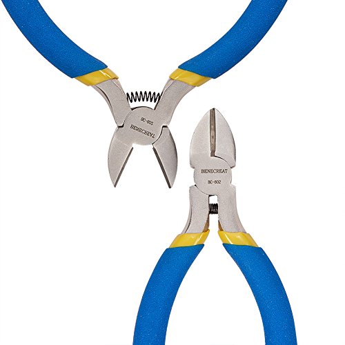 BENECREAT BC-802 105mm Alicate de Joyeria Artesanal de Acero Inoxidable Cortador de Alambre Pinzas para Corta Alambre Azul