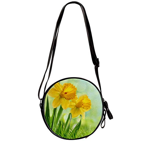 Bennigiry - Bolso bandolera para mujer, diseño de flores de narciso, color amarillo
