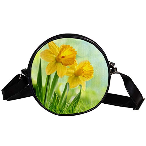 Bennigiry - Bolso bandolera para mujer, diseño de flores de narciso, color amarillo