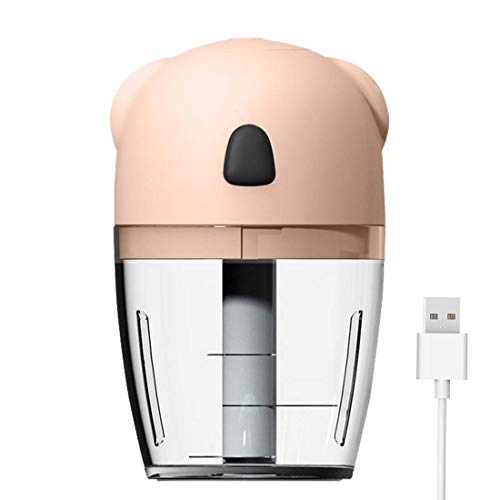 Benooa Procesador de Alimentos Pequeño Eléctrico,Mini Picador de Alimentos Portátil,Picadores de Especias Inalámbricos para Verduras, Cebolla, Ajo,Comida para Bebés (Pink)
