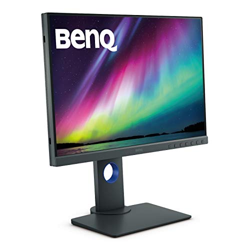 BenQ SW240 - Monitor para fotógrafos de 24.1" WUXGA (1920x1200, 5ms, HDMI, IPS, 10 Bits, 99% Adobe RGB, 100% Rec.709, 95% DCI-P3, calibracion del hardware, Altura ajustable, antireflejos) - Gris