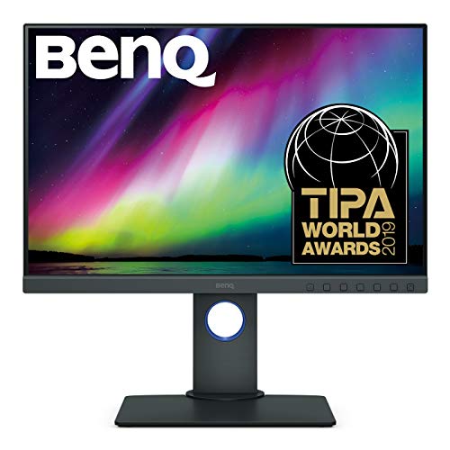 BenQ SW240 - Monitor para fotógrafos de 24.1" WUXGA (1920x1200, 5ms, HDMI, IPS, 10 Bits, 99% Adobe RGB, 100% Rec.709, 95% DCI-P3, calibracion del hardware, Altura ajustable, antireflejos) - Gris