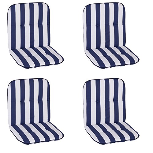 Beo 4-er MS08 Capri NL - Lehner Baja ms08 Chicago Almohadilla NL Sistema de tuberías de Baja Lehner, Alrededor de 47 x 96 cm, 5 cm de Espesor, Azul/Blanco