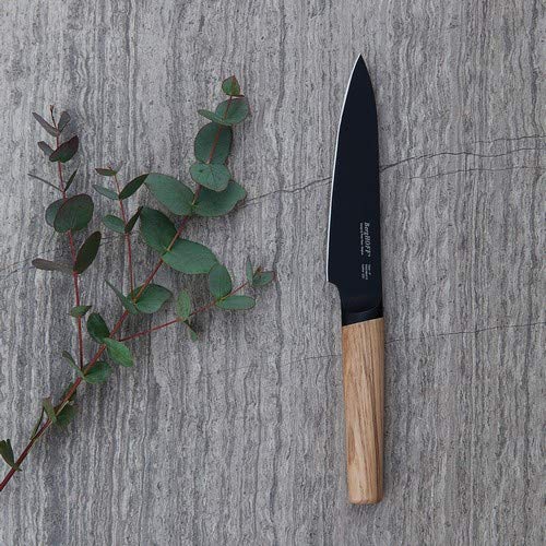 BergHOFF Ron 13 cm titanio cerámica antiadherente recubierto cuchillo utilidad, acero inoxidable, negro, 13 x 6 x 3 cm