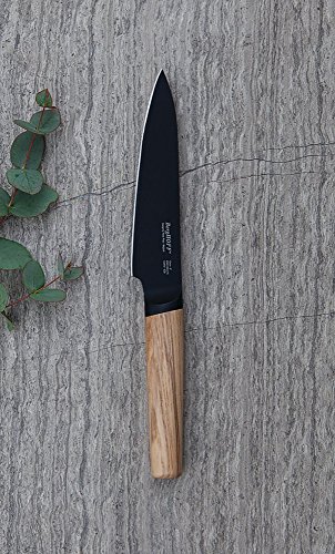 BergHOFF Ron 13 cm titanio cerámica antiadherente recubierto cuchillo utilidad, acero inoxidable, negro, 13 x 6 x 3 cm