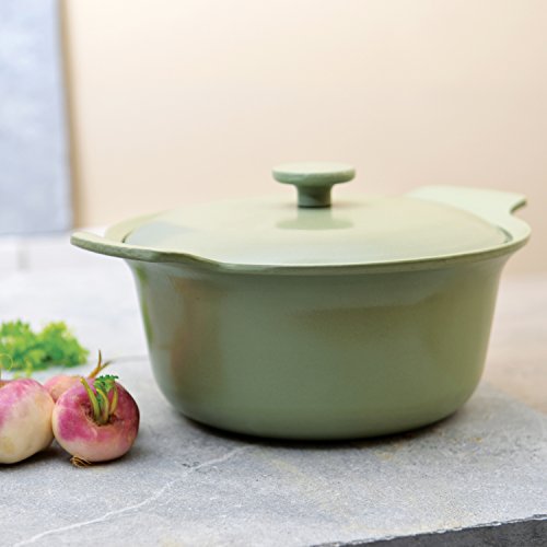 Berghoff Ron Redonda (Hierro Fundido esmaltado cazuela (con Tapa, Verde, 24 cm, 4,2 L