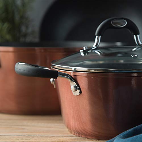 Bergner Q2915 Set 6pc batería de cocina aluminio forjado, inducción, Marrón