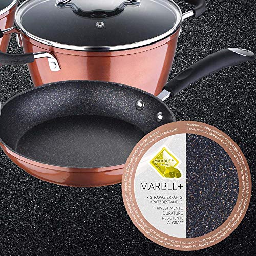 BERGNER Q2916 Set 7pc batería de cocina aluminio forjado, inducción, Marrón