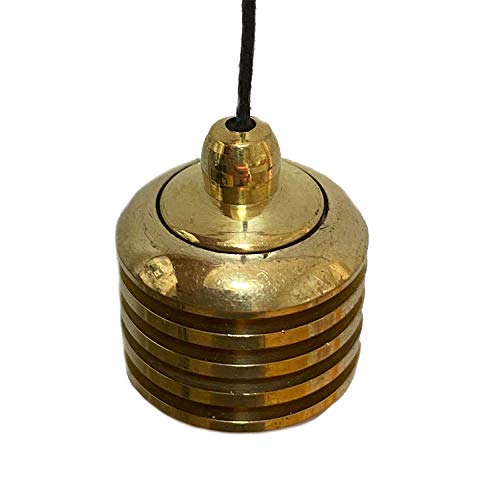 Berk Esoterik Péndulo de latón Macizo Dorado, Colgante de péndulo en Cadena con Mango de Bola de Perla, Colgante de Novum, generador de energía, Colgante de latón, radiestesia