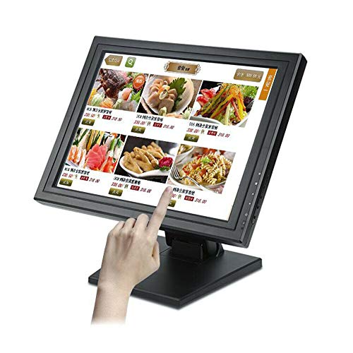 Berkalash - Monitor para caja registradora, pantalla táctil LCD de 15 pulgadas, sistema VOD con soporte de múltiples posiciones