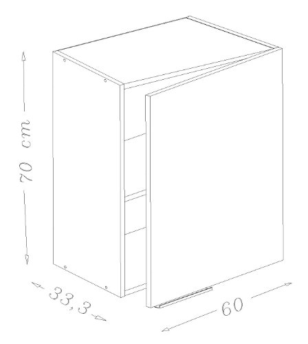 Berlenus CP6HN - Mueble bajo de Cocina con 1 Puerta (60 cm), Color Negro Brillante