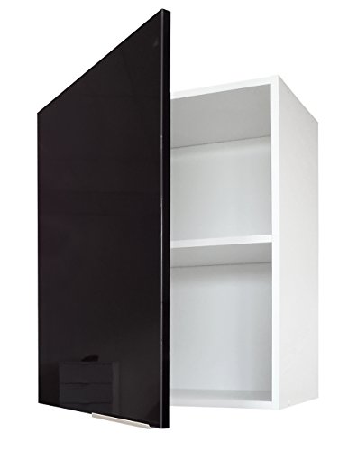 Berlenus CP6HN - Mueble bajo de Cocina con 1 Puerta (60 cm), Color Negro Brillante