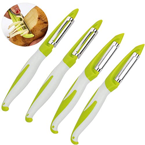 BESLIME Pelador - Pelador de 4 Piezas paraVerduras Patata Frutas multifunción,Pelador de Frutas y Verduras