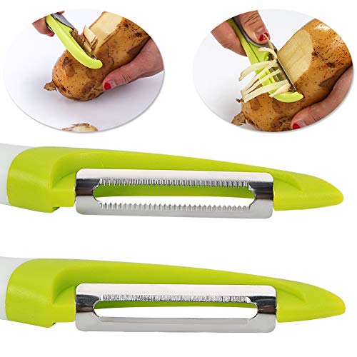 BESLIME Pelador - Pelador de 4 Piezas paraVerduras Patata Frutas multifunción,Pelador de Frutas y Verduras