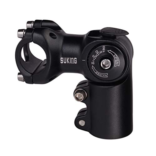 BESNIN Potencia Bicicleta 0-90° 1-1/8"x31,8/25,4x60/80/90/93/100mm Potencia Bicicleta Montaña Potencia Manillar MTB Potencia Bici para Bicicleta Carretera (0-90° 25.4 * 60)