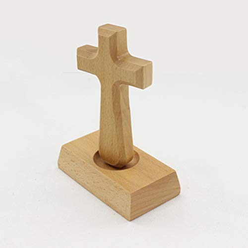 BESPORTBLE Cruz de Madera Decoraciones de Mesa Rústico Cruz Ornamento Católico Religioso Coleccionable Decoración del Hogar Idea de Regalo para Cumpleaños Bodas de Pascua
