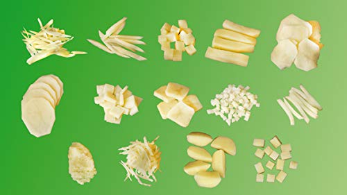 BEST DIRECT Dicer Express Mandolina de Cocina Multifuncional para Cortar, Rallar y Trocear Frutas y Verduras 6 Cuchillas de Acero Inoxidable Intercambiables y Rallador