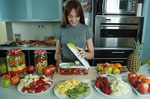 BEST DIRECT Dicer Express Mandolina de Cocina Multifuncional para Cortar, Rallar y Trocear Frutas y Verduras 6 Cuchillas de Acero Inoxidable Intercambiables y Rallador