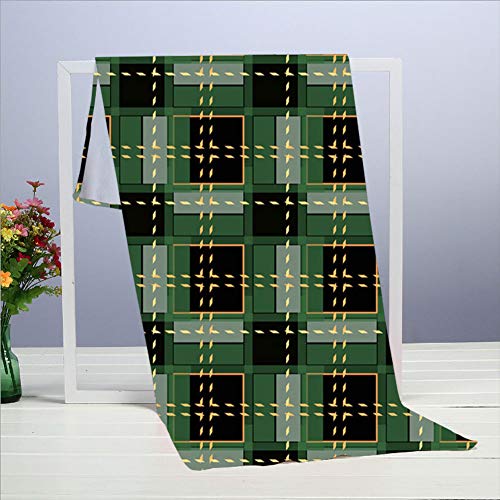 best pillow Green Gingham Rhombus Buffalo Lumberjack Luxury Abstract Microfiber Beach Towel Toallas de Piscina Sand Beach Mat Toallas Mar Verano Deporte 15.7X27.5 Inch
