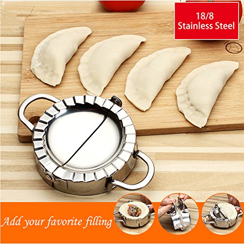 Best Utensils - Molde de acero inoxidable molde para hacer raviolis y empanadillas pierogi, envoltorio para repostería, accesorios cortadores de cocina., acero inoxidable, Plateado, L-12CM