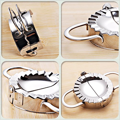 Best Utensils - Molde de acero inoxidable molde para hacer raviolis y empanadillas pierogi, envoltorio para repostería, accesorios cortadores de cocina., acero inoxidable, Plateado, L-12CM