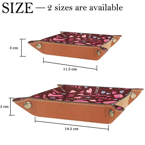 BestIdeas Cesta de almacenamiento cuadrada 20,5 x 20,5 cm, con diseño de macarrones rosa amor, caja organizadora sobre mesa para el hogar, oficina, dormitorio