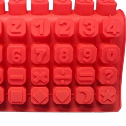 BestOfferBuy Cubeta Molde En Silicona Cubos de Hielo De Letras Alfabeto Inglés Y Números