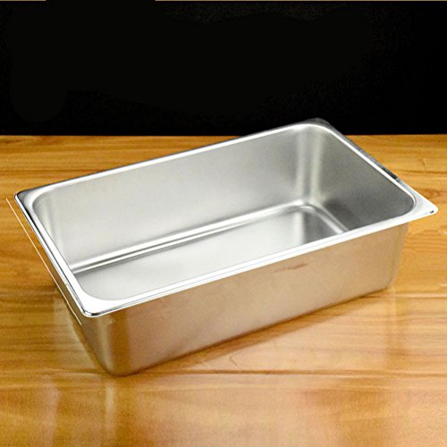 Bestomz - Bandeja de horno rectangular de acero inoxidable, recipiente de acero para cocina (plateado)