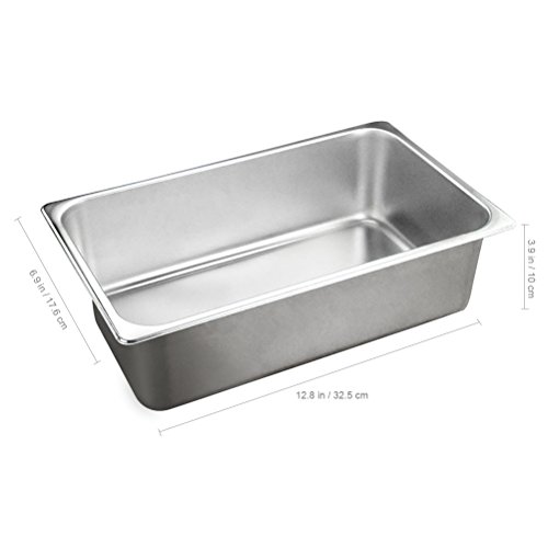 Bestomz - Bandeja de horno rectangular de acero inoxidable, recipiente de acero para cocina (plateado)