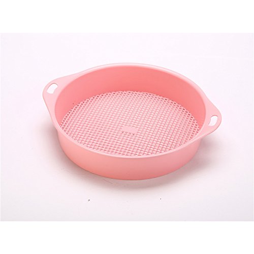 BESTOMZ Sieve de jardín Sieve de plástico Sieve Garden Tool Malla de suelo de jardín (Rosa)