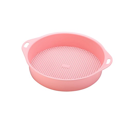 BESTOMZ Sieve de jardín Sieve de plástico Sieve Garden Tool Malla de suelo de jardín (Rosa)