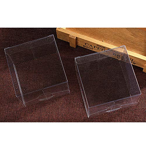 BESTonZON 10 Piezas de plástico Transparente Caja de Embalaje de PVC Transparente Caja de Manzana de Caramelo para Regalo de Boda (5x5x5cm)