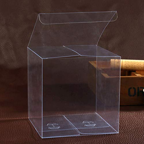 BESTonZON 10 Piezas de plástico Transparente Caja de Embalaje de PVC Transparente Caja de Manzana de Caramelo para Regalo de Boda (5x5x5cm)