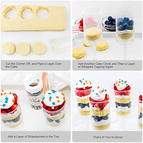 BESTonZON 10 UNIDS Pushable Cake Holders Push Cake Molder Rainbow Cake Pusher Push Pops Envases de plástico con Tapas