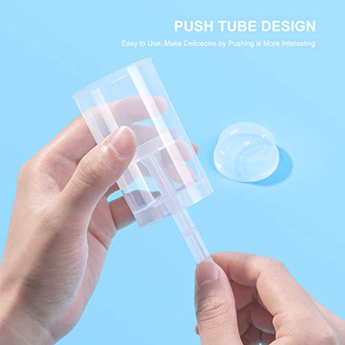BESTonZON 10 UNIDS Pushable Cake Holders Push Cake Molder Rainbow Cake Pusher Push Pops Envases de plástico con Tapas