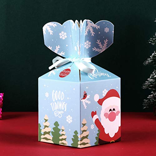 BESTONZON 12 cajas de papel para regalo de Navidad para cupcakes o caramelos de Navidad, cajas de manzana, cajas de caramelos, 3 unidades de cada color, papel, 4 colores., Talla 1