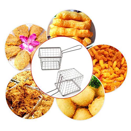 BESTONZON Colador Freidor Cuadrado Mini Colador de Cocina Francés Colador Colador de Comida para Freír Pollo Chips