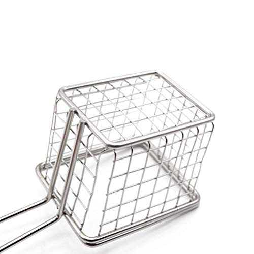 BESTONZON Colador Freidor Cuadrado Mini Colador de Cocina Francés Colador Colador de Comida para Freír Pollo Chips