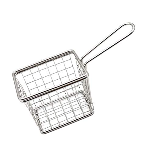 BESTONZON Colador Freidor Cuadrado Mini Colador de Cocina Francés Colador Colador de Comida para Freír Pollo Chips