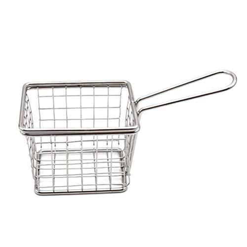 BESTONZON Colador Freidor Cuadrado Mini Colador de Cocina Francés Colador Colador de Comida para Freír Pollo Chips