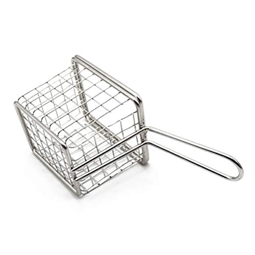 BESTONZON Colador Freidor Cuadrado Mini Colador de Cocina Francés Colador Colador de Comida para Freír Pollo Chips
