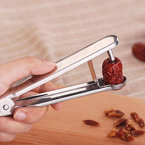 BESTONZON Deshuesador de Núcleo de Fruta Multifuncional de Acero Inoxidable para Cerezas Uvas Aceitunas Herramientas de Cocina para Deshuesar 14.5 x 1.8 x 3.5 cm